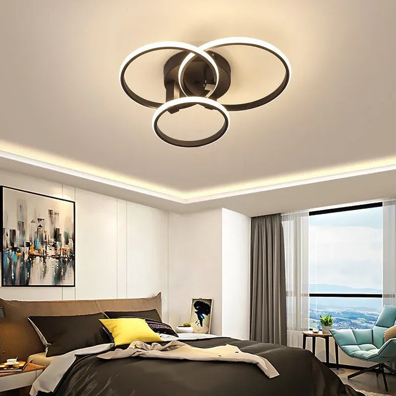 Ceiling White - Lacey Led Ceiling Light Circle Ring, Black