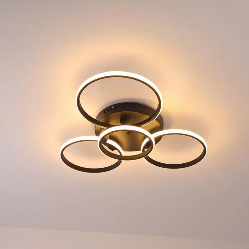 Ceiling White - Lacey Led Ceiling Light Circle Ring, Black