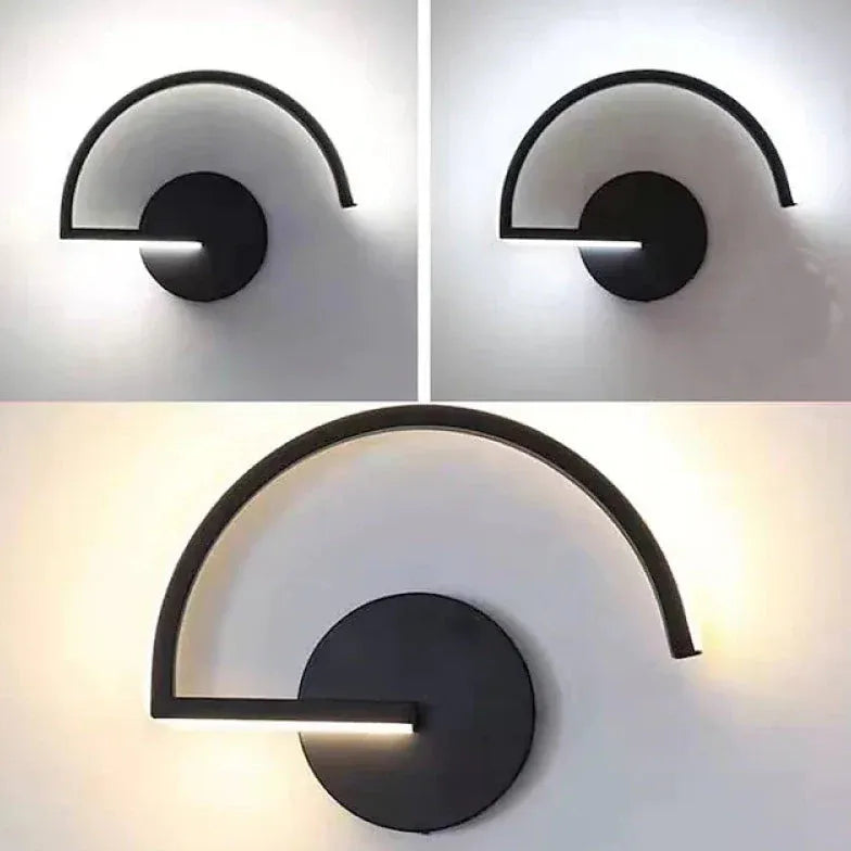 Black Flush Wall Light For Office Linear Modern Metal Led