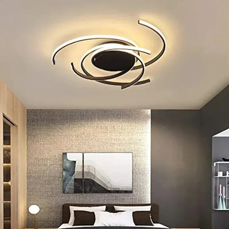 Black Flush Light For Bedroom Modern Aluminum Led