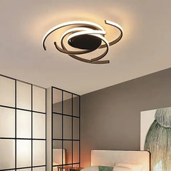 Black Flush Light For Bedroom Modern Aluminum Led