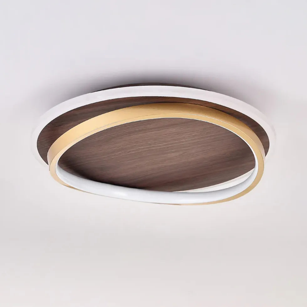 Gold Low Ceiling Light For Study Room Lacey Metal & Acrylic Warm White