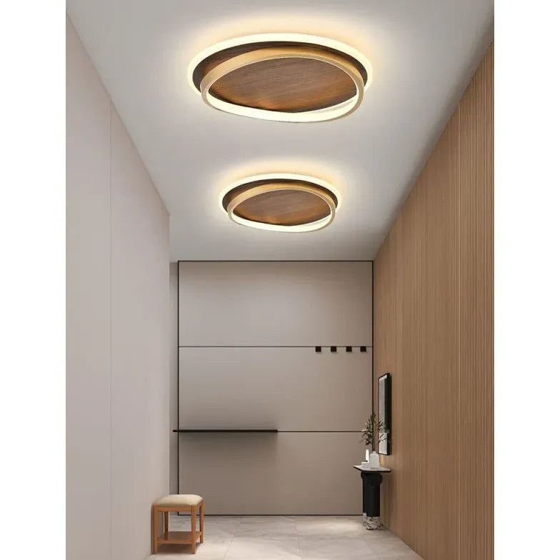 Gold Low Ceiling Light For Study Room Lacey Metal & Acrylic Warm White