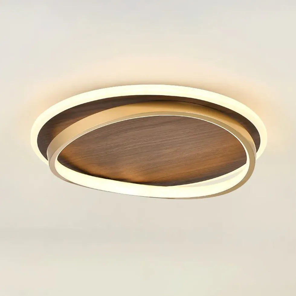 Gold Low Ceiling Light For Study Room Lacey Metal & Acrylic Warm White