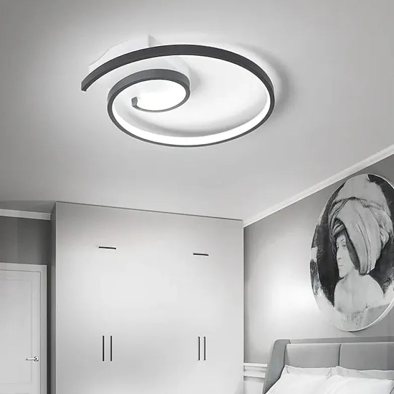 Black Flush Light For Children's Room Modern Metal Led