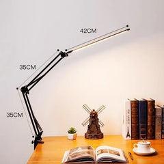 Modern Reading Lamp - Led Folding Long Arm Metal Clamp Desk Reading