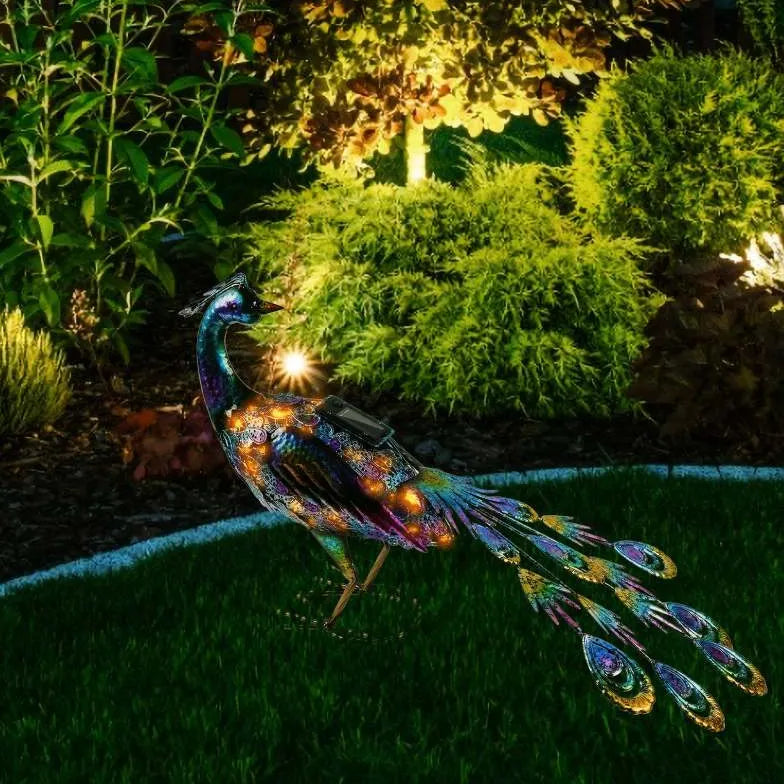 Led Solar Light Peacock Lawn Lamp Art Garden