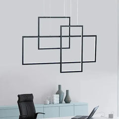 Statement Pendant Light For Living Room Square Modern Aluminum