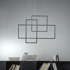 Statement Pendant Light For Living Room Square Modern Aluminum