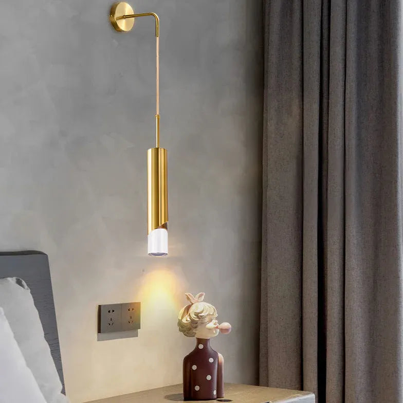 Single Arm Led Wall Lamp Bedside Modern Metal