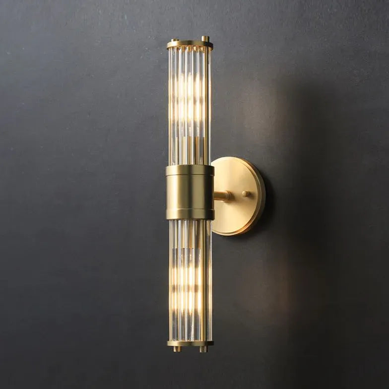 Gold Up & Down Light For Bathroom Leigh Metal & Glass Ip20 Led