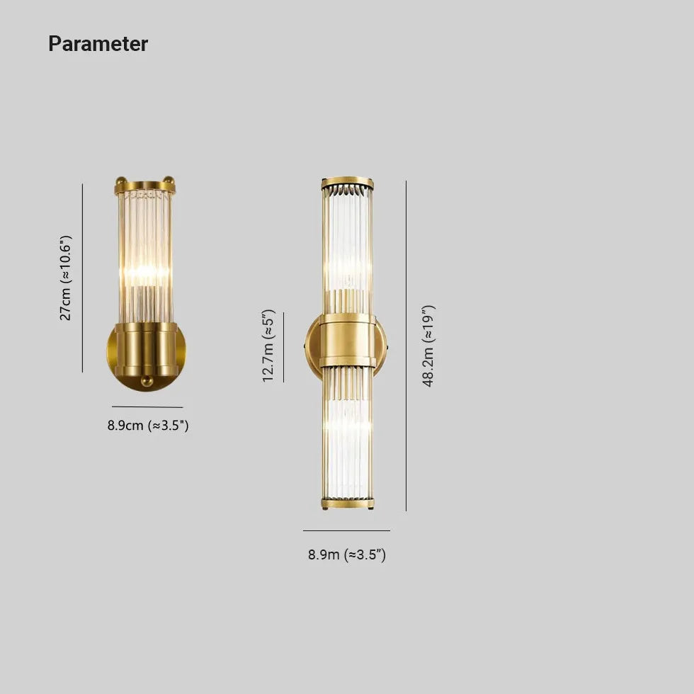 Gold Up & Down Light For Bathroom Leigh Metal & Glass Ip20 Led