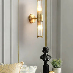 Gold Up & Down Light For Bathroom Leigh Metal & Glass Ip20 Led