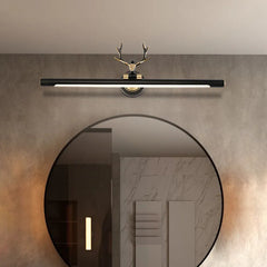 Black Mirror Light For Bathroom Leigh Metal & Pc Warm White Led Ip44