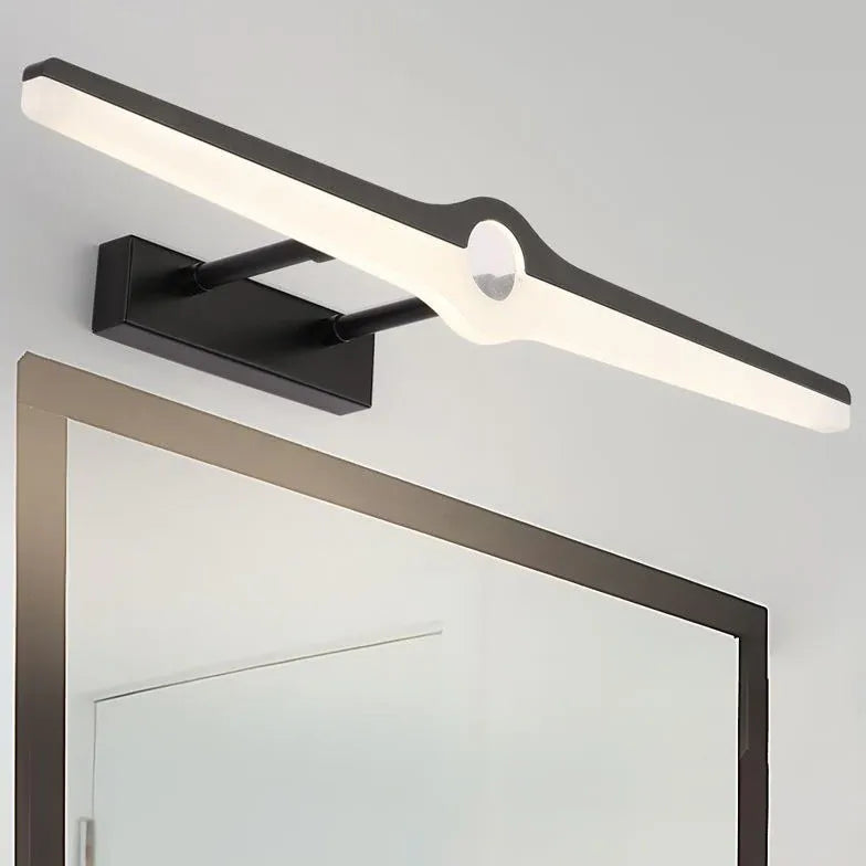 Black Mirror Light For Bathroom Leigh Metal Warm White