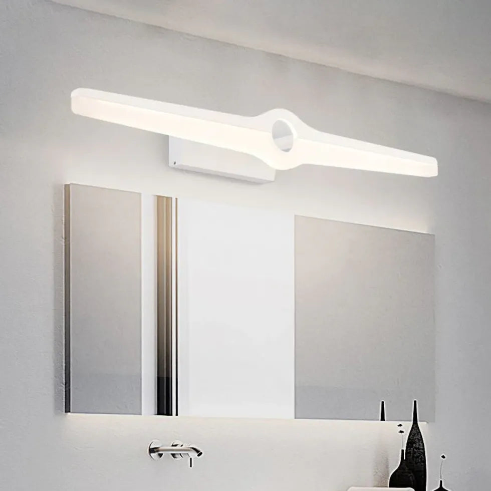 Black Mirror Light For Bathroom Leigh Metal Warm White