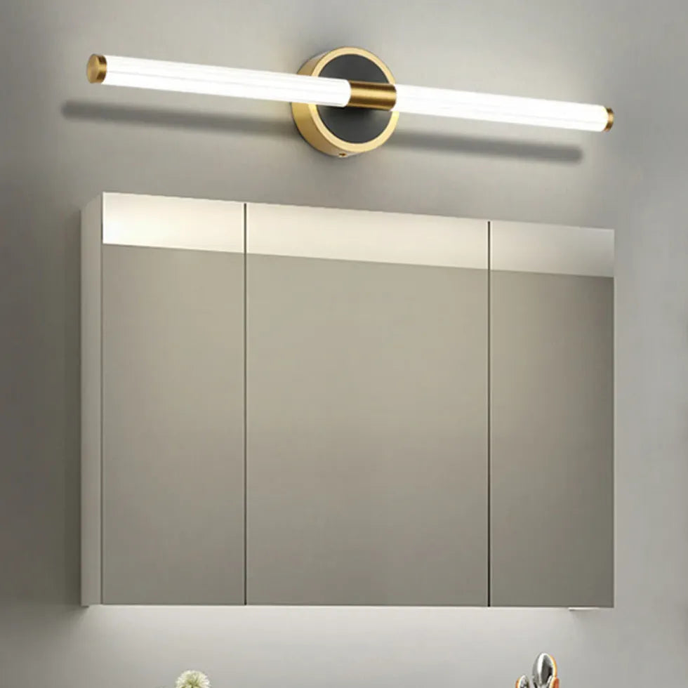 Flush Wall Light For Bathroom Linear Leigh Metal & Acrylic Led Warm White