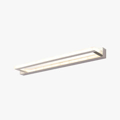 White Mirror Light For Bathroom Rectangular Leigh Metal & Pc Led Warm White