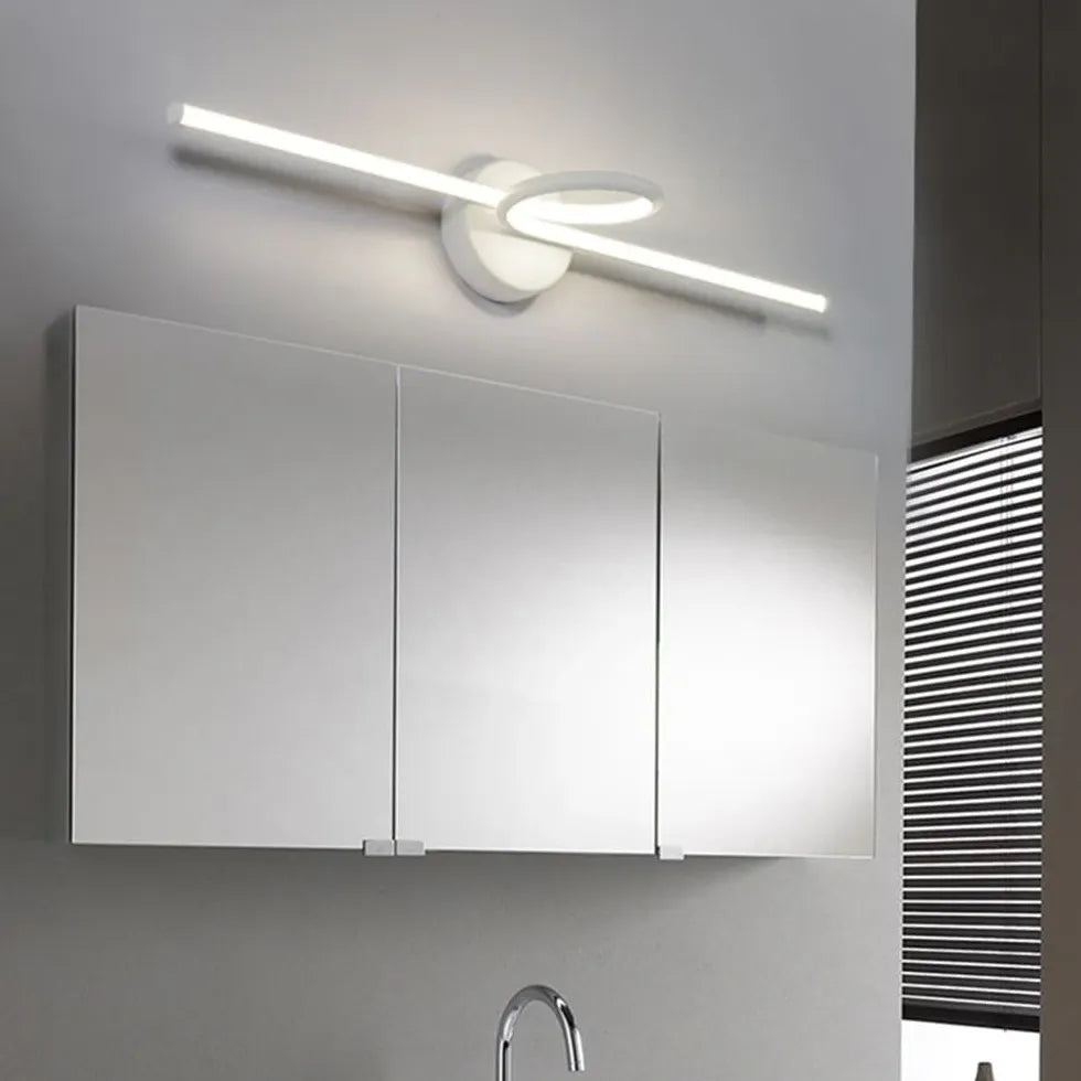 Black Mirror Light For Bathroom Leigh Metal Cool White Led Ip44