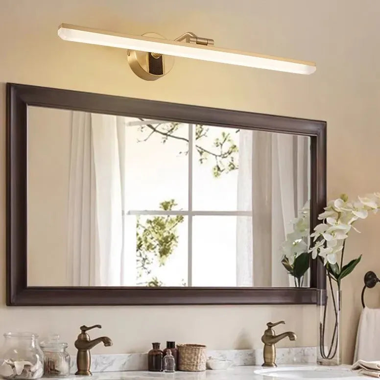 Black Mirror Light For Bathroom Linear Leigh Metal Warm White