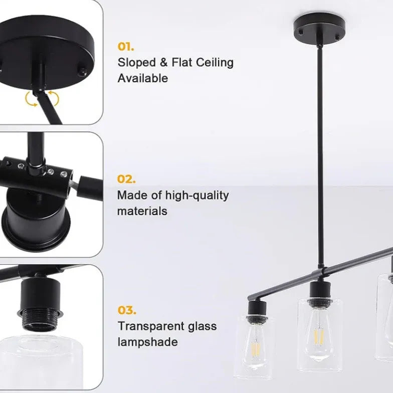 Black Chandelier For Kitchen Leigh Metal Ip20