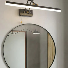 Black Mirror Light For Bathroom Linear Leigh Metal & Acrylic Led