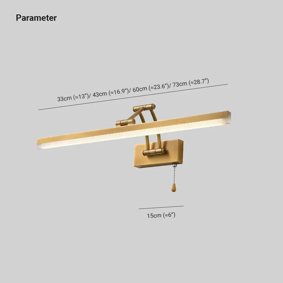 Black Mirror Light For Bathroom Linear Leigh Metal & Acrylic Led