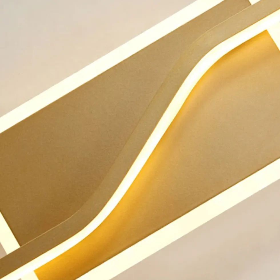 Gold Flush Wall Light For Bathroom Linear Leigh Metal & Silica Gel Led Cool White Ip44