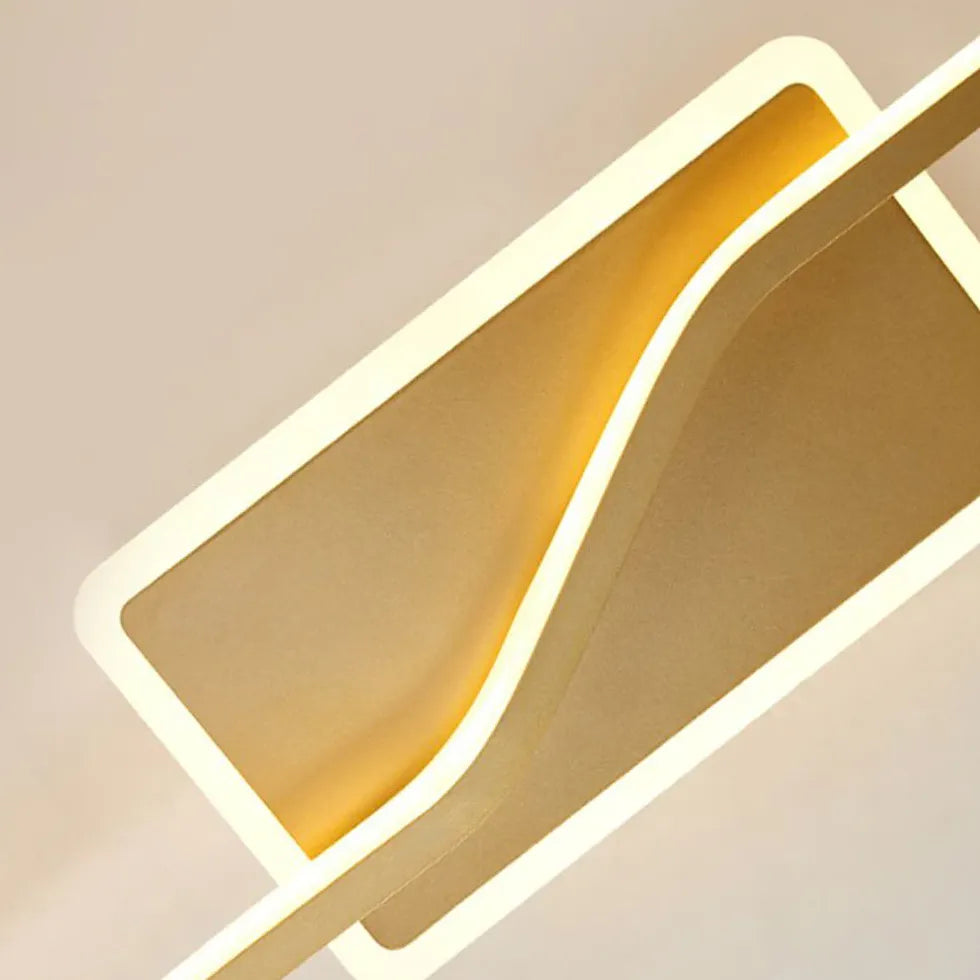 Gold Flush Wall Light For Bathroom Linear Leigh Metal & Silica Gel Led Cool White Ip44