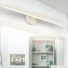 White Mirror Light For Bathroom Linear Leigh Metal Warm White