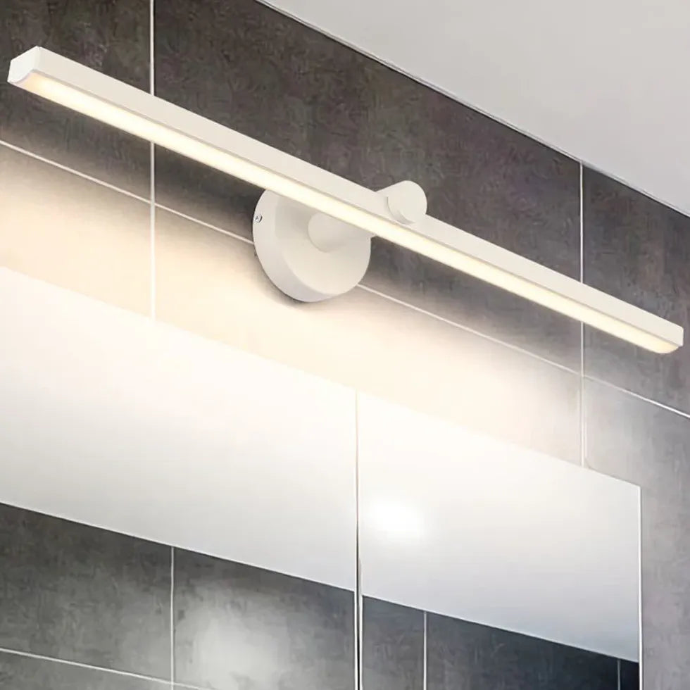 White Mirror Light For Bathroom Linear Leigh Metal Warm White