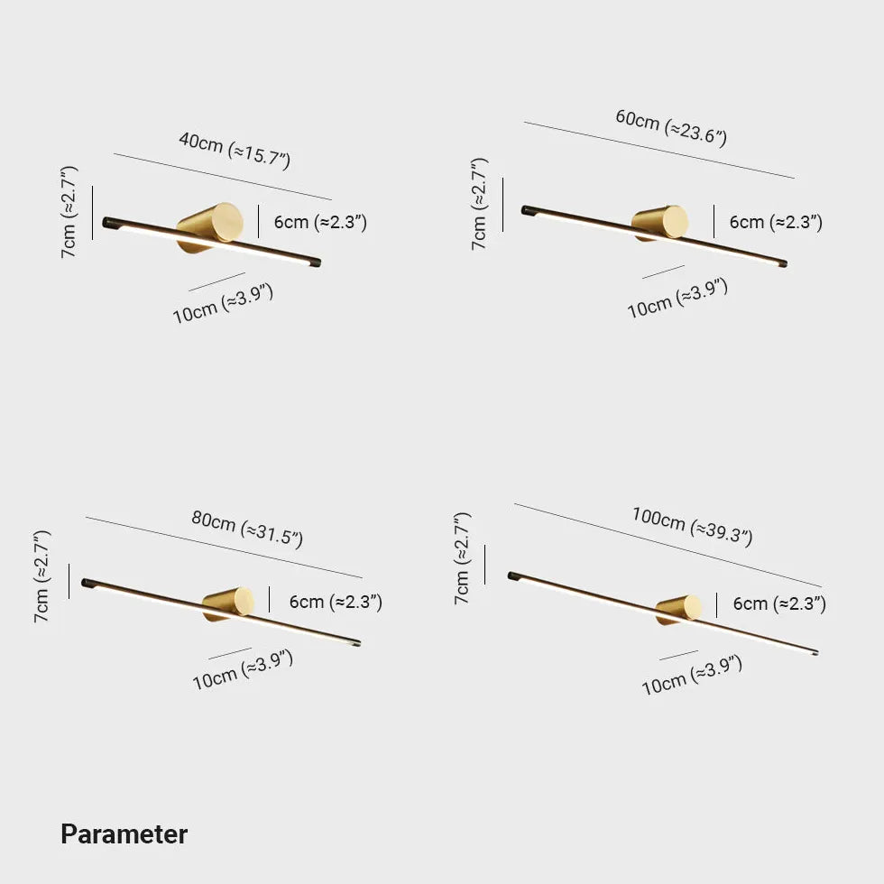 Mirror Light For Bathroom Linear Leigh Metal Ip20 Three Colors Change Controlled By Switch