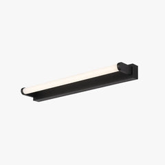 Black Mirror Light For Bathroom Linear Leigh Metal & Acrylic Ip44 Warm White