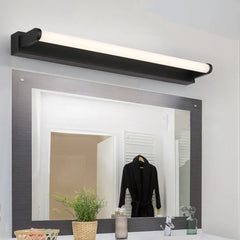 Black Mirror Light For Bathroom Linear Leigh Metal & Acrylic Ip44 Warm White