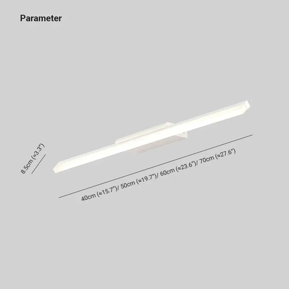 White Mirror Light For Bathroom Linear Leigh Metal & Acrylic Led