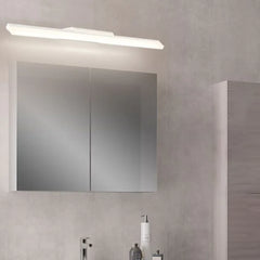 White Mirror Light For Bathroom Linear Leigh Metal & Acrylic Led