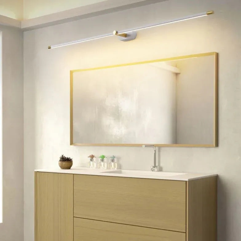 Black Mirror Light For Bathroom Linear Leigh Metal & Acrylic Led Ip44 Warm White