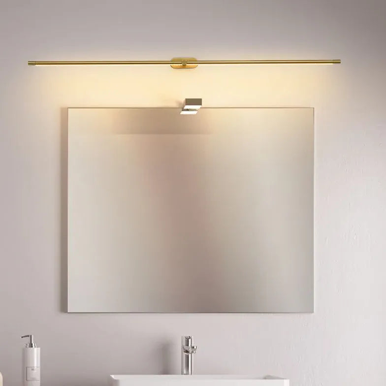 Black Mirror Light For Bathroom Linear Leigh Metal & Acrylic Led Ip44 Warm White