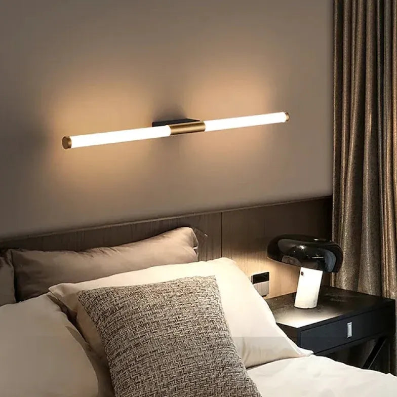 Gold Mirror Light For Bedroom Linear Modern Metal