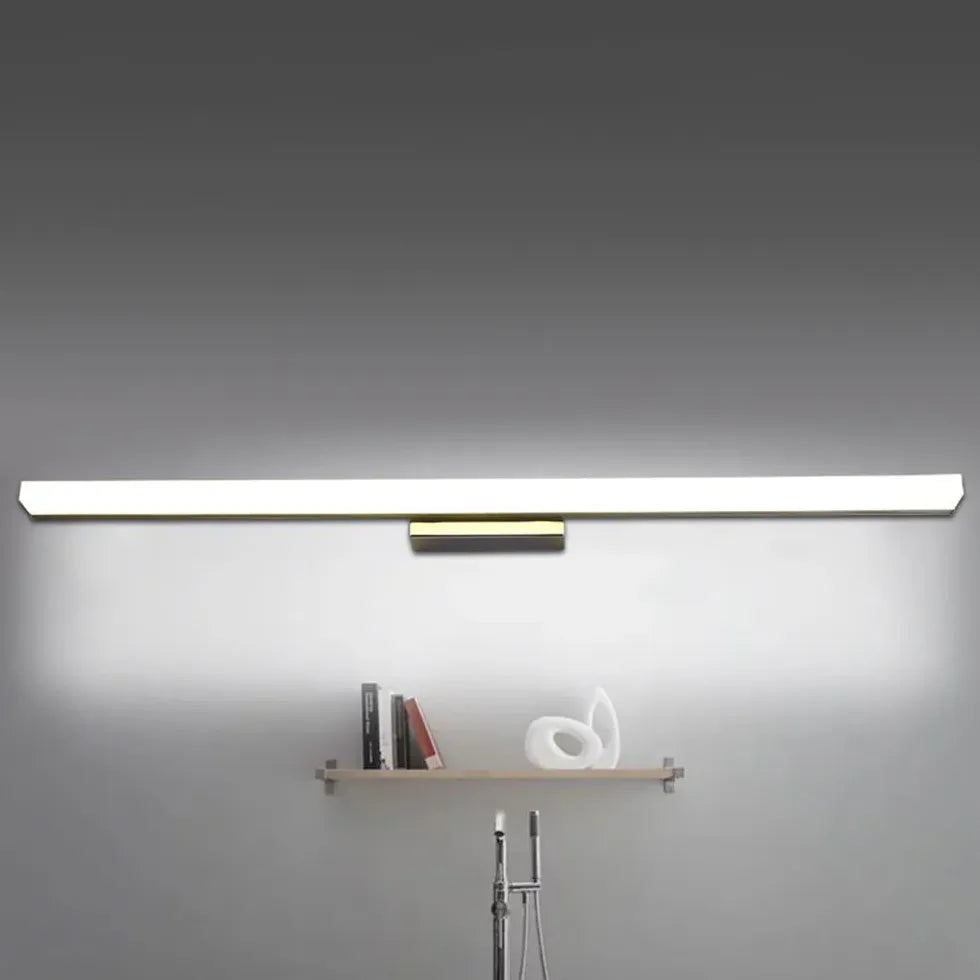 Black Mirror Light For Bathroom Linear Leigh Metal Led Ip44 Warm White