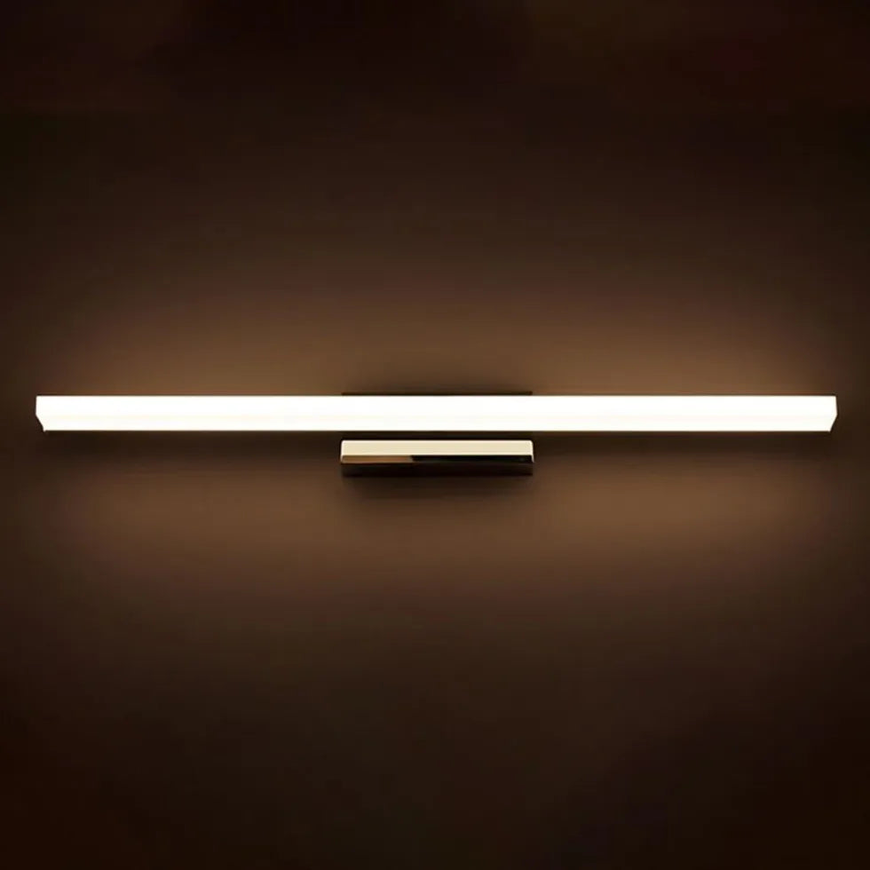 Black Mirror Light For Bathroom Linear Leigh Metal Led Ip44 Warm White