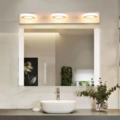 White Mirror Light For Bathroom Round Leigh Metal & Acrylic Warm White Led Ip44