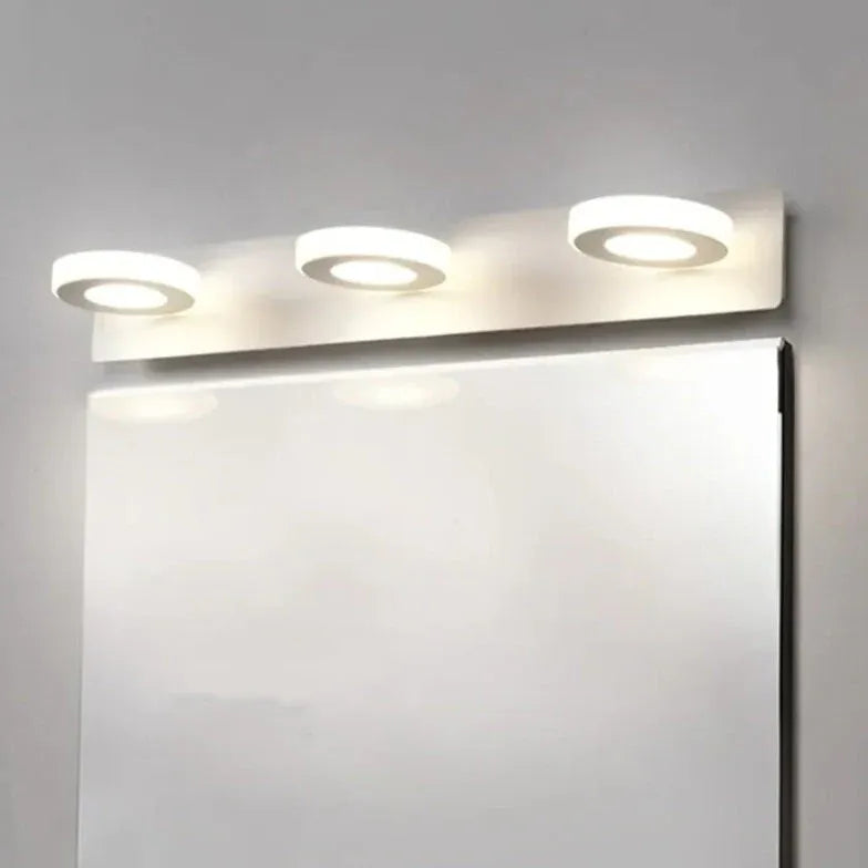 White Mirror Light For Bathroom Round Leigh Metal & Acrylic Warm White Led Ip44