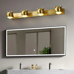 Gold Multi Arm Wall Light For Bathroom Leigh Metal & Acrylic Led Dimmable Ip44