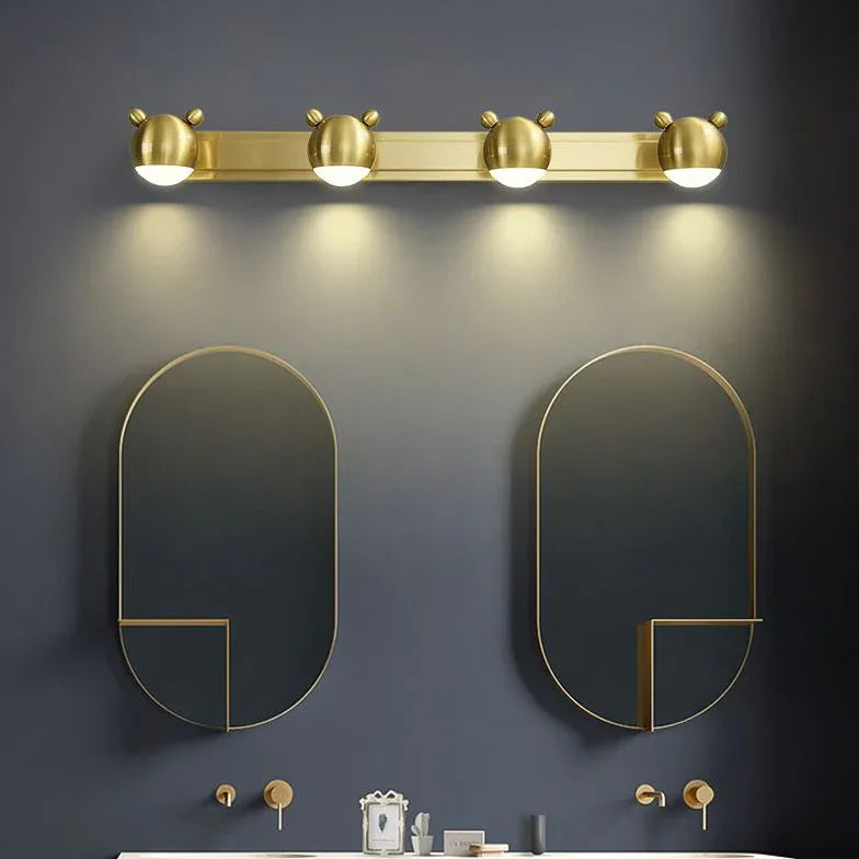 Gold Multi Arm Wall Light For Bathroom Leigh Metal & Acrylic Led Dimmable Ip44