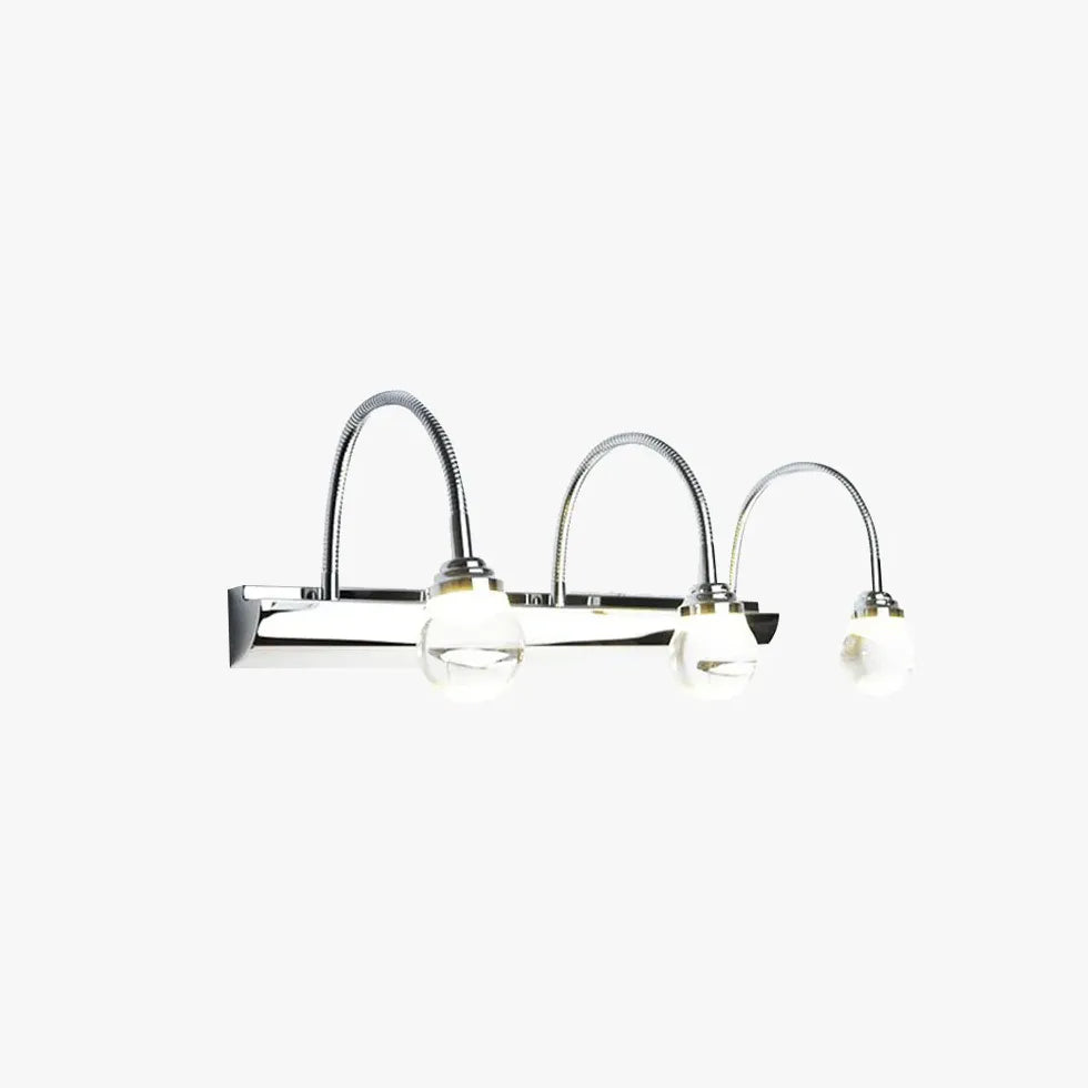 White Multi Arm Wall Light For Bathroom Round Leigh Metal & Acrylic Led Ip44