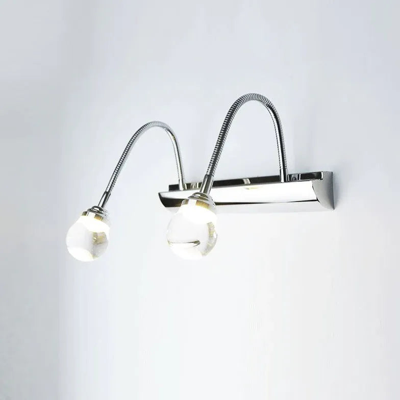 White Multi Arm Wall Light For Bathroom Round Leigh Metal & Acrylic Led Ip44