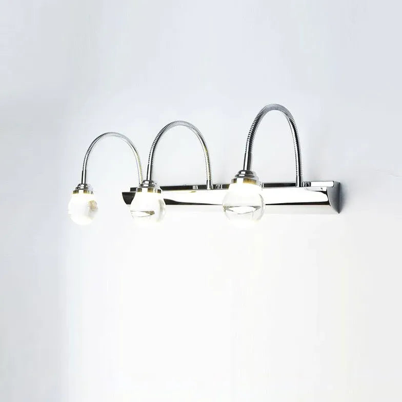 White Multi Arm Wall Light For Bathroom Round Leigh Metal & Acrylic Led Ip44