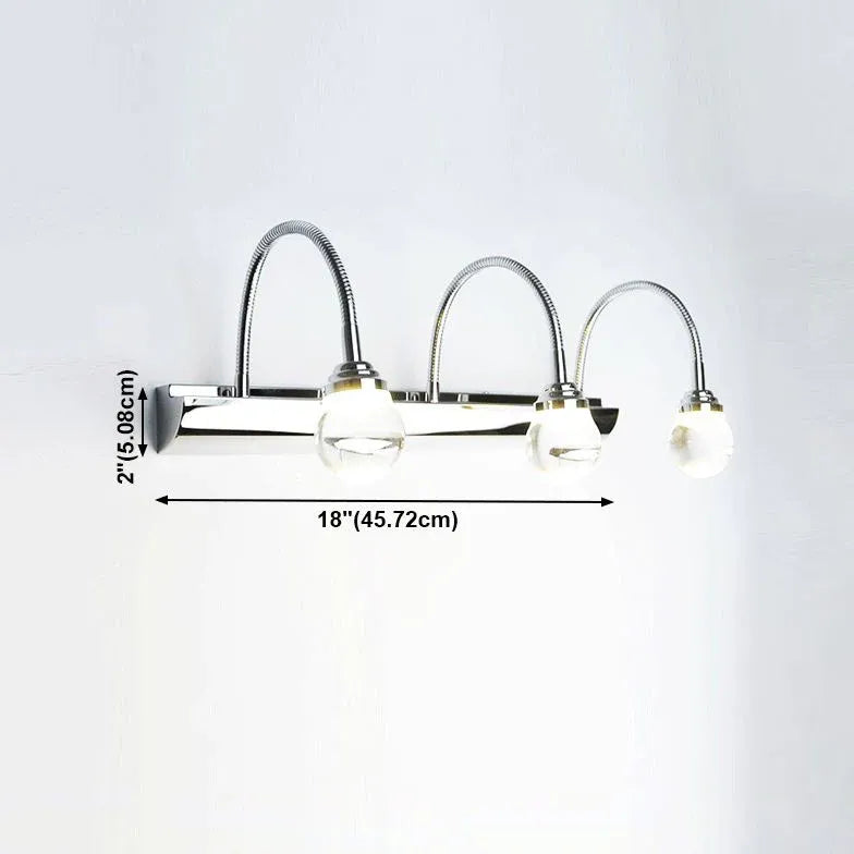 White Multi Arm Wall Light For Bathroom Round Leigh Metal & Acrylic Led Ip44