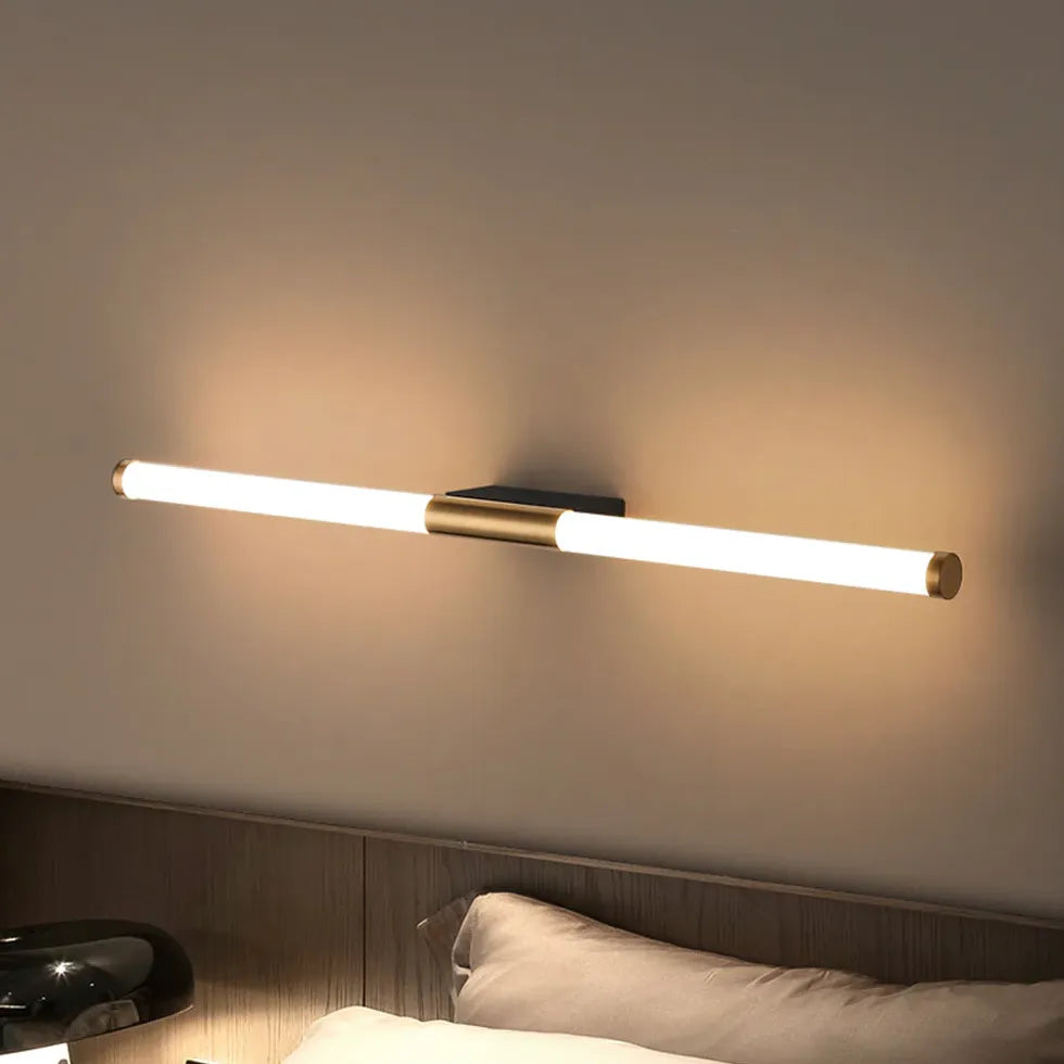 White Flush Wall Light For Bathroom Linear Leigh Metal & Pc Led Ip44